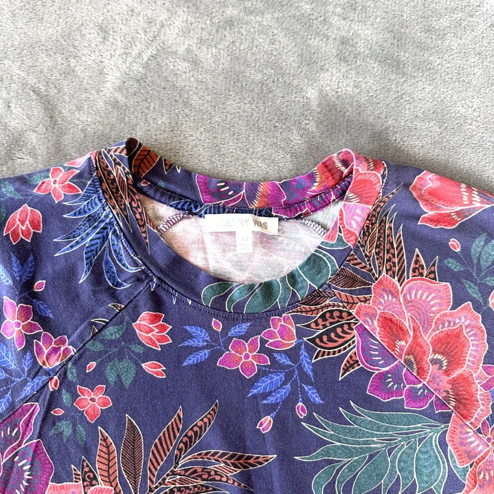 Johnny Was XS The Raglan Pajama Top Ettas Garden Floral Pima Cotton Modal LS